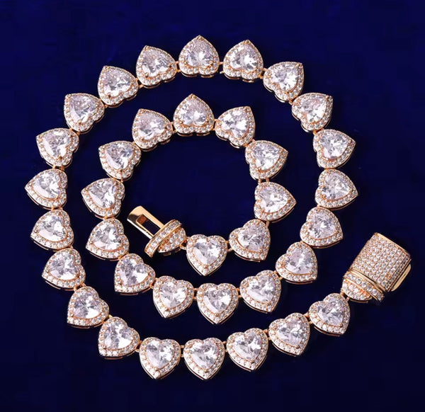 White with gold heart Cuban
